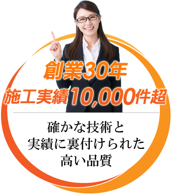 創業30年施工実績10,000件超