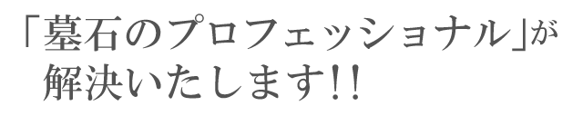 「墓石のプロフェッショナル」が　解決いたします!!